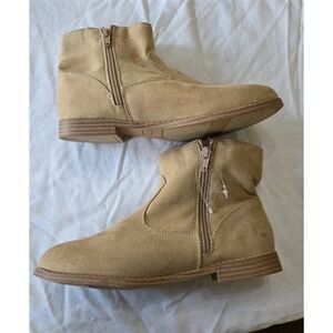 NWOT The Place 4 Girl's Ankle Booties Faux Suede Zip Up 131468